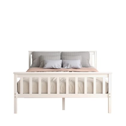 BED BRODEY DOUBLE WHITE PINEWOOD TEAKWORLD MAURITIUS