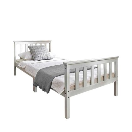 BED BRODEY SINGLE WHITE PINEWOOD TEAKWORLD MAURITIUS