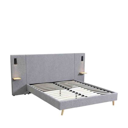 BED DYLAA UPHOLSTERED GREY 1 TEAKWORLD MAURITIUS