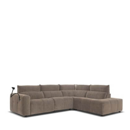 SOFA CORNER RECL UTAH BROWN TEAKWORLD MAURITIUS
