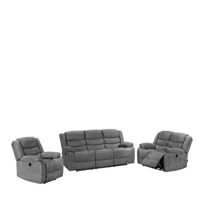 SOFA POWER RECLINER KAYDEN GREY 6S TEAKWORLD MAURITIUS