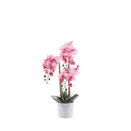 23287 - DECO ARTIFICIAL PINK ORCHID XX0368 IN CERAMIC POT H42 Teak World Mauritius