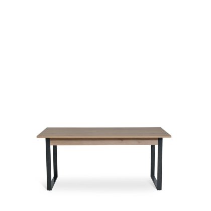 23397 - DINING TABLE NIVA OAK MFC METAL LEGS Teak World Mauritius