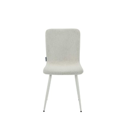 23663 - CHAIR LEO BEIGE WHITE METAL LEG Teak World Mauritius