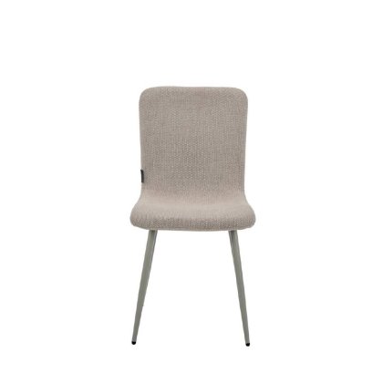 23664 - CHAIR LEO DARKBEIGE CAMEL METAL LEG Teak World Mauritius