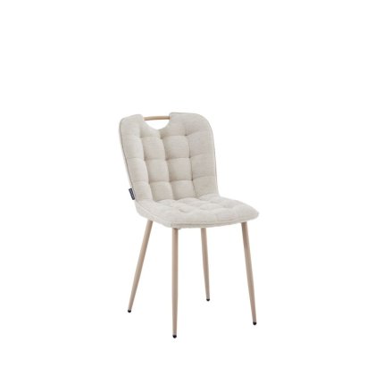 23740 - CHAIR JOEL BEIGE METAL LEG Teak World Mauritius