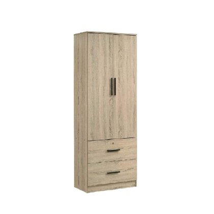 23772 - WARDROBE BHAM 2 DOOR SONOMA-OAK Teak World Mauritius