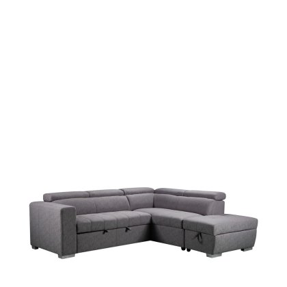 SOFA BED CORNER HAZELL WITH STORAGE GREY Teak World Mauritius